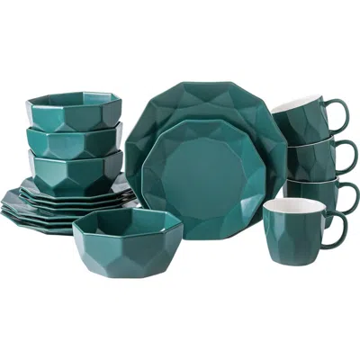 Stone Lain Jamie Porcelain 16-piece Dinnerware Set In Green