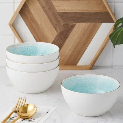 Stone Lain Josephine 4-piece Bowl Set Porcelain In Green
