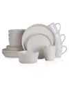 Stone Lain Jules 16 Pc. Dinnerware Set, Service For 4 In Off White