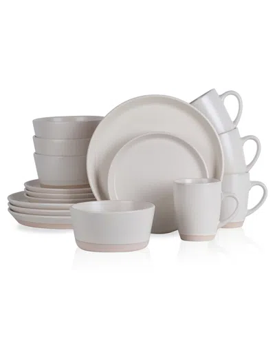 Stone Lain Jules 16 Pc. Dinnerware Set, Service For 4 In Off White