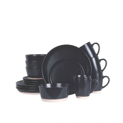 Stone Lain Jules 16 Piece Dinnerware Set In Black