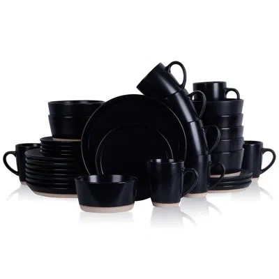Stone Lain Jules 32-piece Dinnerware Set Stoneware In Black