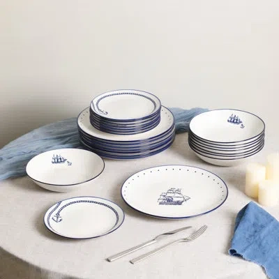 Stone Lain Knox 12-piece Dinnerware Set Porcelain In Blue
