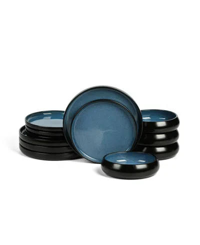 Stone Lain Lagoon 12 Pc. Dinnerware Set, Service For 4 In Blue