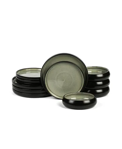 Stone Lain Lagoon 12 Pc. Dinnerware Set, Service For 4 In Green