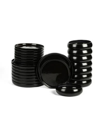 Stone Lain Lagoon 24 Pc. Dinnerware Set, Service For 8 In Black