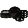 Stone Lain Lagoon Stoneware 12-piece Dinnerware Set In Black