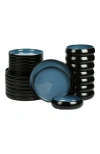 Stone Lain Lagoon Stoneware 24-piece Dinnerware Set In Blue