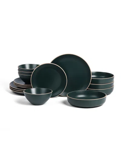 Stone Lain Lauren 16 Pc. Dinnerware Set, Service For 4 In Green