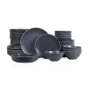 Stone Lain Lauren 32-pc. Stoneware Dinnerware Set In Black