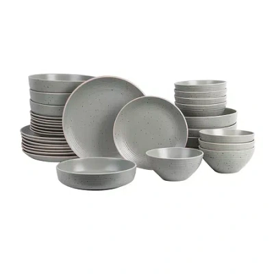 Stone Lain Lauren 32-pc. Stoneware Dinnerware Set In Green