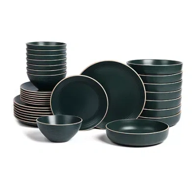 Stone Lain Lauren 8-pc. Stoneware Dinnerware Set In Green