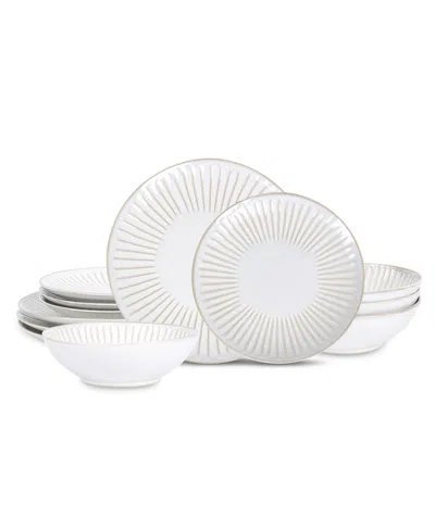 Stone Lain Linea 12 Pc. Dinnerware Set, Service For 4 In White