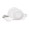 Stone Lain Linea 12-pc. Stoneware Dinnerware Set In White