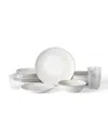 Stone Lain Linea 16pc Stoneware Dinnerware Set In White