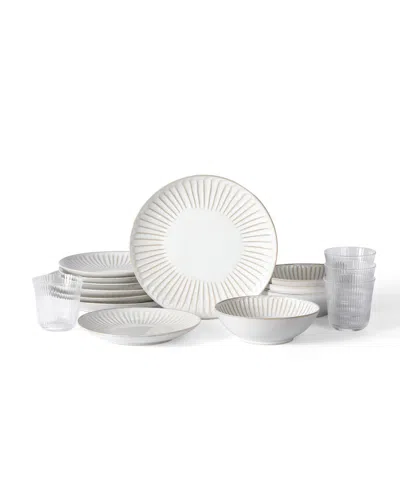 STONE LAIN LINEA 16 PC. DINNERWARE & GLASSWARE SET, SERVICE FOR 4