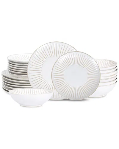 Stone Lain Linea 24pc Dinnerware Set In White