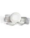 Stone Lain Linea 32pc Stoneware Dinnerware Set In White