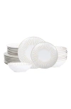 Stone Lain Linea Stoneware 24-piece Dinnerware Set In White