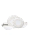 Stone Lain Linea Stoneware 24-piece Dinnerware Set In White