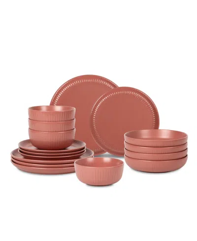Stone Lain Logan 16 Pc. Dinnerware Set, Service For 4 In Terracotta