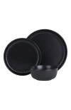 Stone Lain Logan Stoneware 12-piece Dinnerware Set In Black