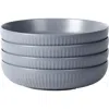 Stone Lain Logan Stoneware 4-piece Bowl Set In Gray