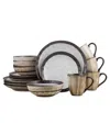 Stone Lain Lucy Porcelain 16-piece Dinnerware Set In Brown