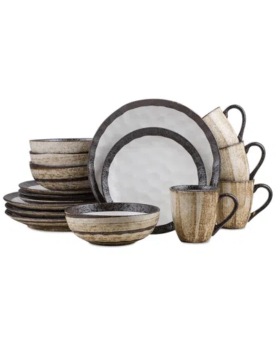 Stone Lain Lucy 16pc Porcelain Dinnerware Set In Brown