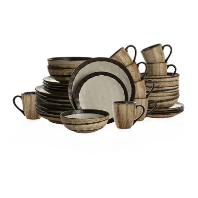 Stone Lain Lucy 32-pc. Porcelain Dinnerware Set In Brown
