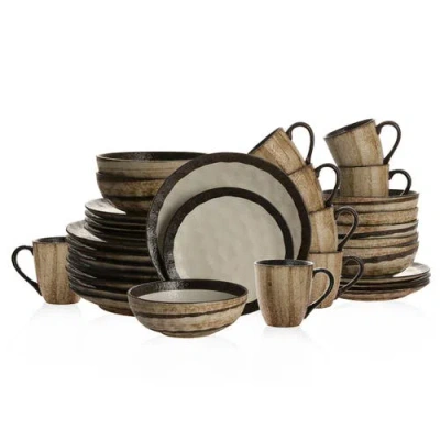 Stone Lain Lucy Porcelain 32-piece Dinnerware Set In Beige