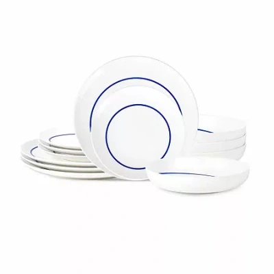 Stone Lain Luna 12-pc. Porcelain Dinnerware Set In Blue
