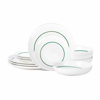 Stone Lain Luna 12-pc. Porcelain Dinnerware Set In Green