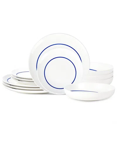 Stone Lain Luna 12pc Porcelain Dinnerware Set In Blue