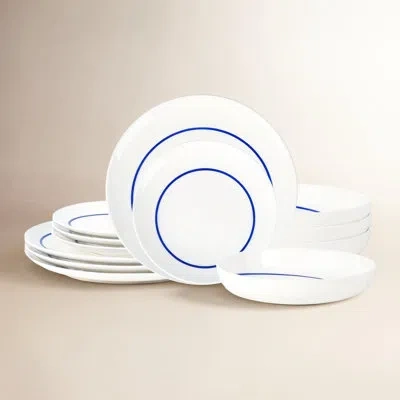Stone Lain Luna 12-piece Dinnerware Set Porcelain In Blue