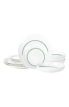 Stone Lain Luna Porcelain 12-piece Dinnerware Set In Green