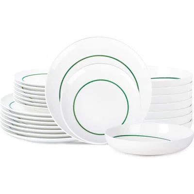 Stone Lain Luna Porcelain 24-piece Dinnerware Set In Green