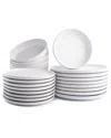 Stone Lain Macchio White Matte 24pc Stoneware Dinnerware Set In White