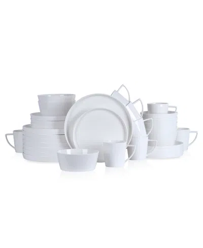 Stone Lain Madeline Bone China 32 Pc. Dinnerware Set, Service For 8 In White