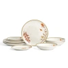 Stone Lain Maple 12-piece Dinnerware Set Porcelain In White