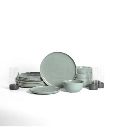 STONE LAIN MIRELLA 16 PC. DINNERWARE & GLASSWARE SET, SERVICE FOR 4