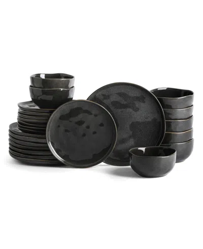 Stone Lain Mirella 24-piece Dinnerware Set, Service For 8 In Black