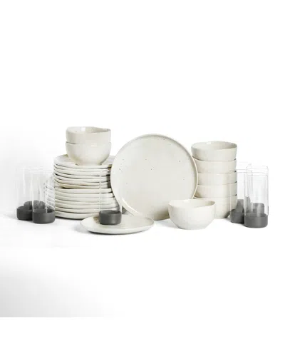 Stone Lain Mirella 32 Pc. Dinnerware & Glassware Set, Service For 8 In Neutral