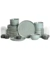 Stone Lain Mirella 32pc Stoneware Dinnerware Set With Borosilicate Glass