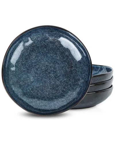 Stone Lain Mirella 4pc Pasta Bowl Set Blue In Animal Print