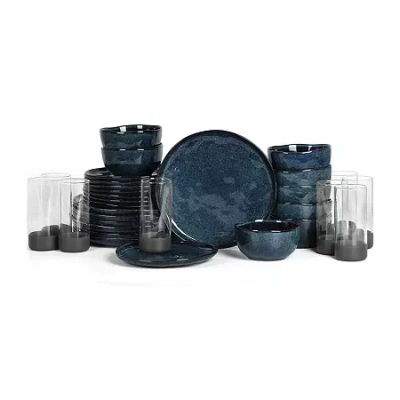 Stone Lain Mirella 8-pc. Stoneware Dinnerware Set In Blue