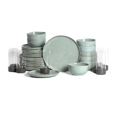 Stone Lain Mirella 8-pc. Stoneware Dinnerware Set In Gray
