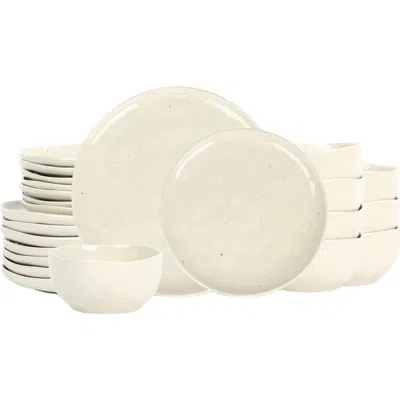 Stone Lain Mirella Stoneware 24-piece Dinnerware Set In White