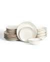 Stone Lain Nami 24pc Stoneware Dinnerware Set In White