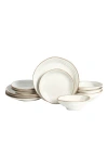 Stone Lain Nami Stoneware 12-piece Dinnerware Set In White